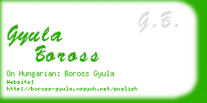 gyula boross business card